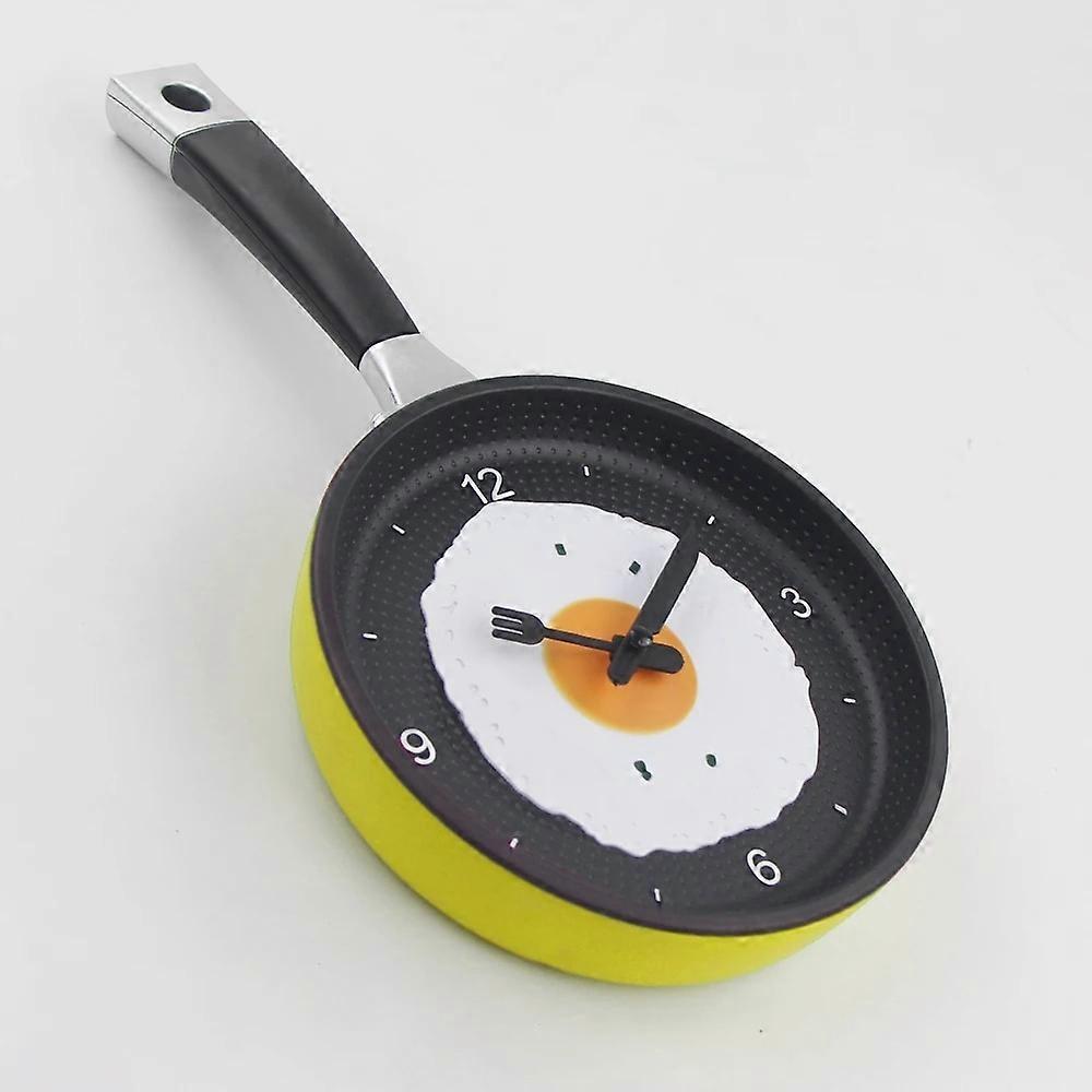 Funny Silent Kitchen Wall Clocks Creative Frying Pan Wall Watch With Egg Modern Digital Clock For Home Kitchen