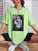 Mona Lisa Drinking Beverages Womens Tshirt Summer Breathable Casual T Shirt Loose Soft Tops Hip Hop Oversize Fashion Clothes