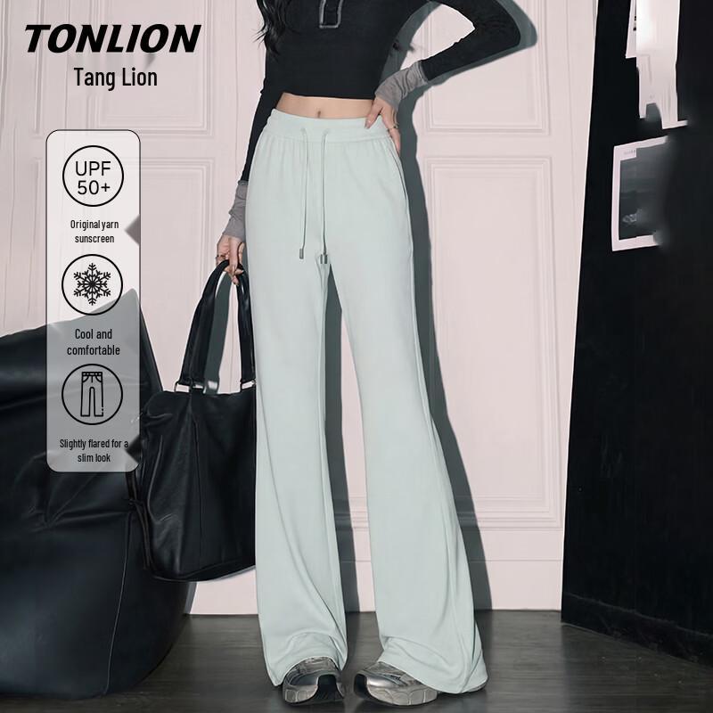 TonLion Women s Ice Silk High-Waist Flared Leggings XL