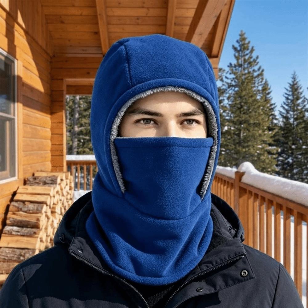 Cold-proof Warm Hood Hat Solid Color Ski Windproof Cap Simple Balaclava Cycling Cap Cold Weather