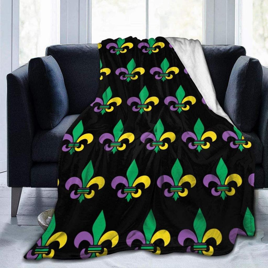 Iris pattern emblem design digital-printed polyester Bedroom velvet flannel cover blanket Fleece soft cover blankets for beds