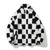 2025 Men's Korean Style Checkered Lambswool Coat for Autumn/Winter: Loose, Versatile, High-End Warmth