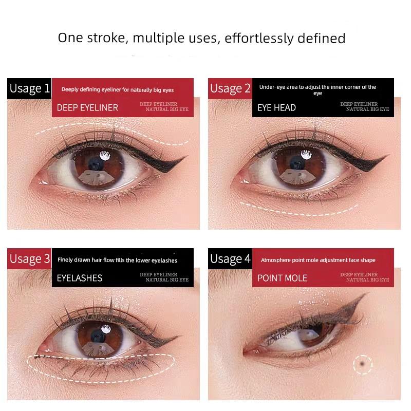 [12 Hours Without Smudging] Eyeliner Pen, Long-Lasting, Waterproof, Non-Smudging, Beginner-Friendly, Official Genuine Product