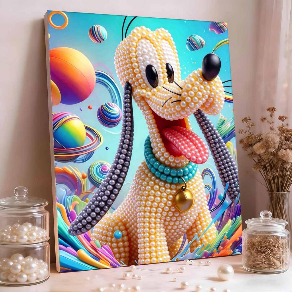 Frozen Elsa & Friends Pearl-Inlaid Frameless Art | Handmade Pearl Craft, Ice Castle Theme, for Frozen Dreamy Home Decor & Gift Option