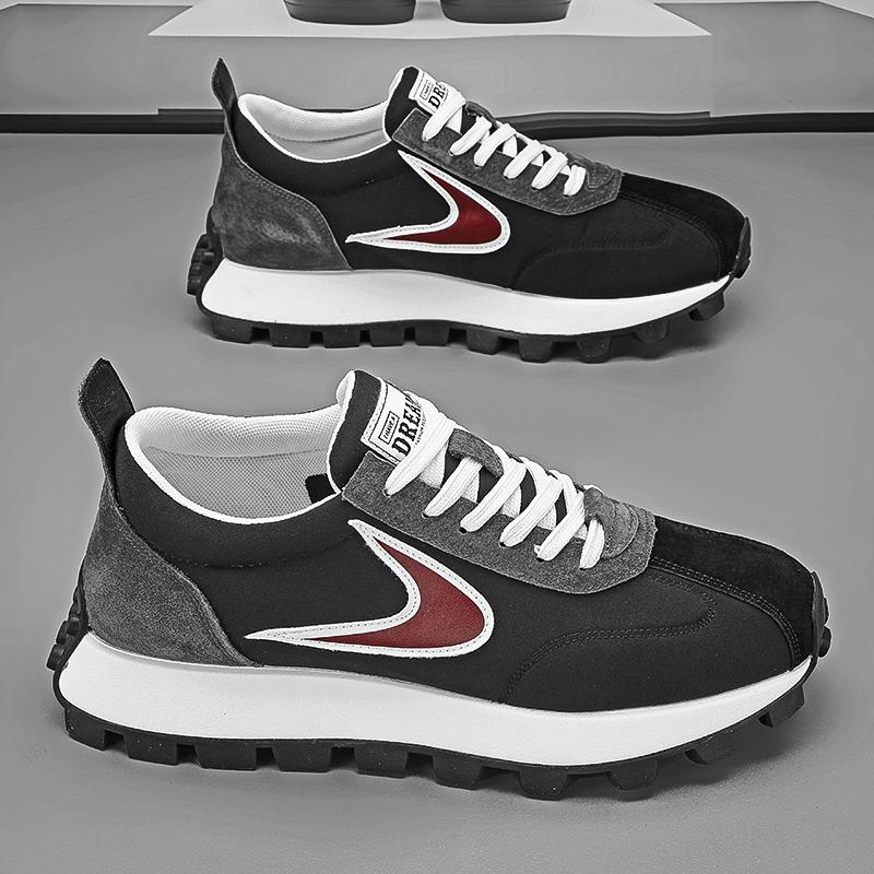 Couple Men Women Chunky Sneaker Running Shoes Fashion Casual Leather Fabric Breathable Height Increased Platform Sports Shoes