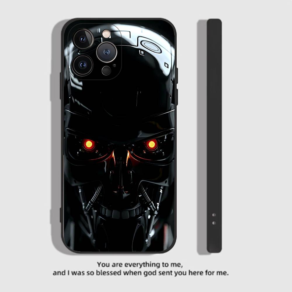 Movie The Terminator Phone Case Black Silicone Matte Phone Case For Iphone 17 Air 16 15 14 13 12 11 Pro Max TPU Soft Case
