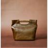 Fashionable Retro Style Genuine Leather Bucket Bag Women Full Tree Cream Vegetable Tanned Cowhide Handbag Crossbody