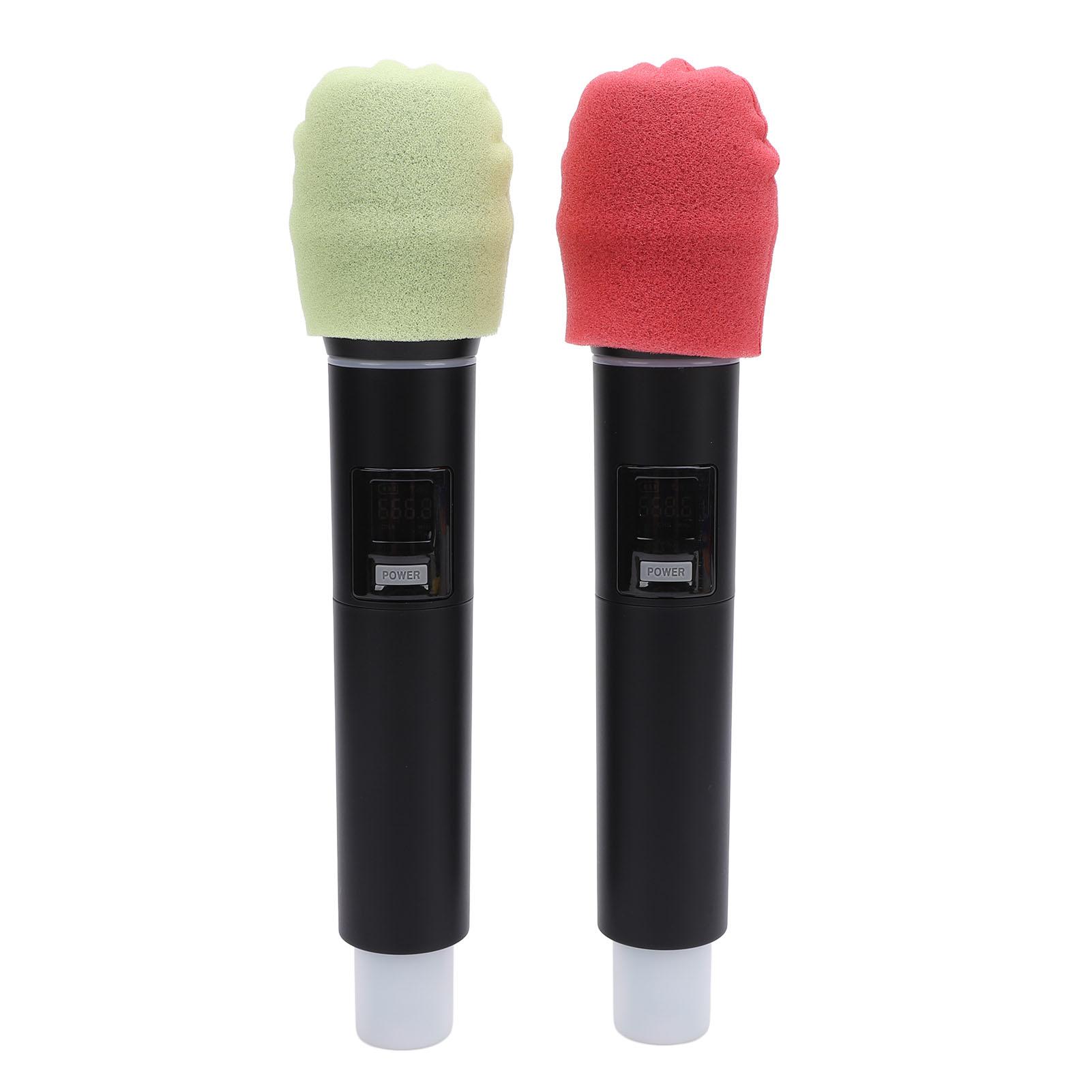 

Беспроводной микрофон UHF, светящийся двойной ручной динамический микрофон с приемником для дома и сцены