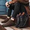 Plus Size 39-48 Men Handmade Plush Lined High Top Casual Shoes Warm Comfortable Casual Footwear For Autumn Winter