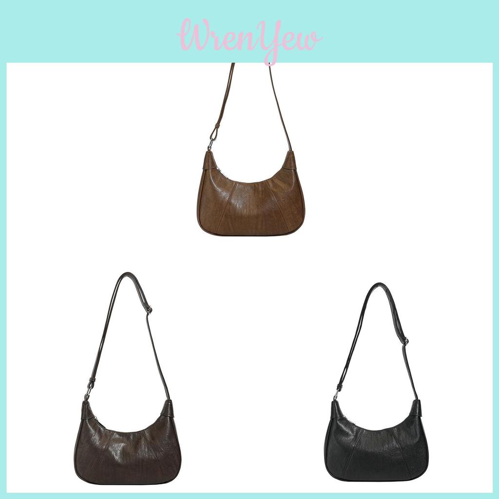 Pu Retro European Style Small Shoulder Bag With Zipper Closure For Daily Use