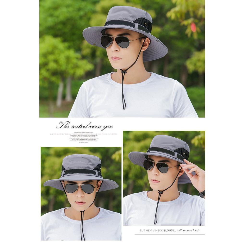 Men s Fisherman Hat   Outdoor Fishing Sunscreen Face Cover UV   Big Brim