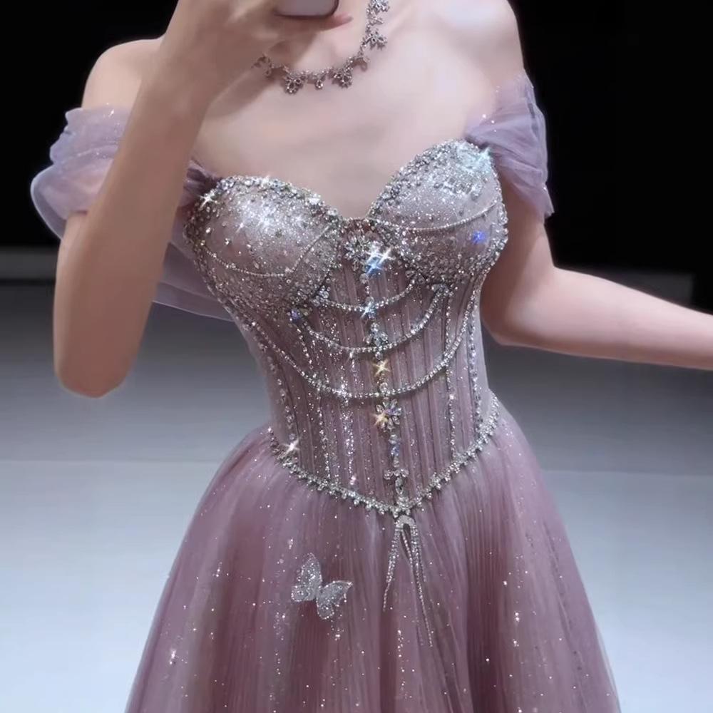 Leichter Luxus Bankettkleid Kleid Nische High-End Toasting-Kleid Braut Verlobungsbankett High-End Temperament Abendkleid