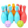 1/2set Mini Bowling Ball Plastic 10pins 2balls Indoor Sports and Entertainment Props Festival Party Interactive Games TMZ