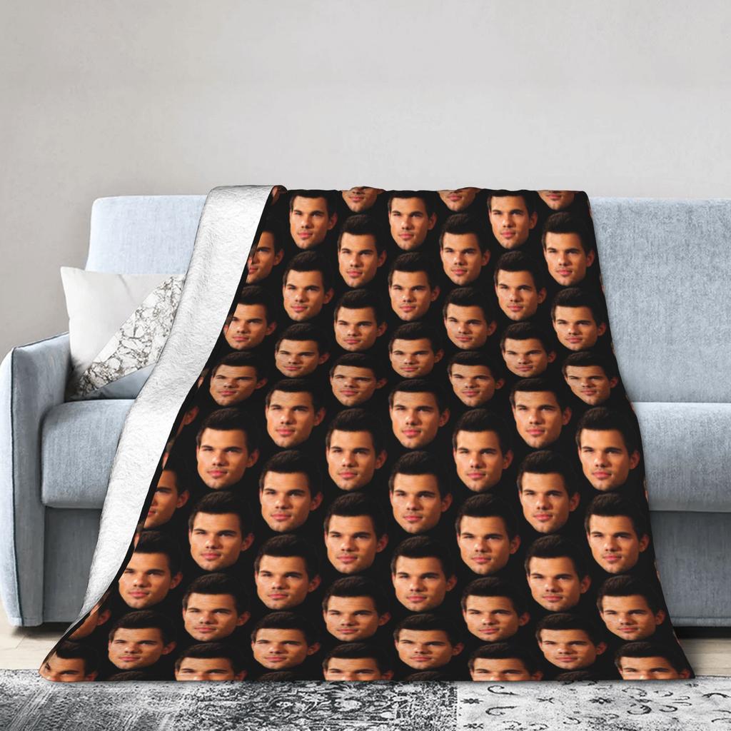 Lautner Jacob Black Blankets Coral Fleece Plush Winter Twilight Bella Breathable Warm Throw Blankets for Sofa Car Bedding Throws