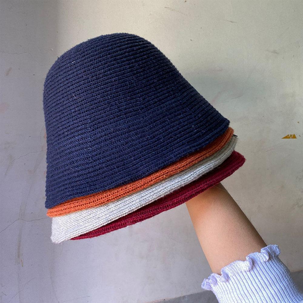Hip Hop Fashion Thicken Knitted Warmer Autumn Warm Hats Fishing Cap Felt Wool Hat Bucket Hat