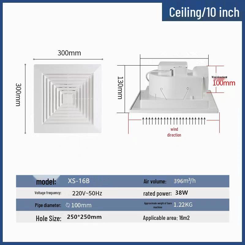 Ceiling-Mounted Silent Ventilation Fan for Kitchen and Bathroom