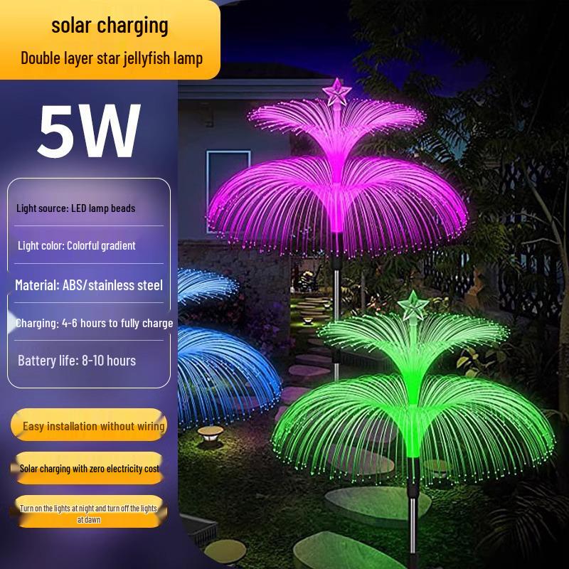 Solar Jellyfish Garden Landscape String Lights - Colorful Decorative Lawn & Courtyard Lighting