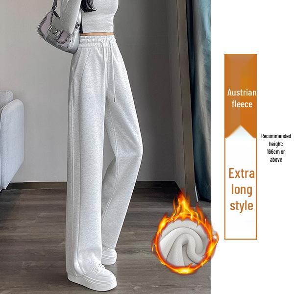 Women's Wide-Leg Velvet Sweatpants - Height-Enhancing Banana Sports Pants for Autumn/Winter 2025