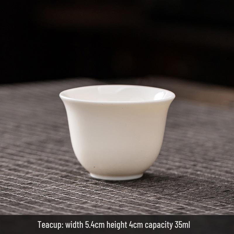 Mutton Fat White Porcelain Kung Fu Tea Cup: Ceramic Tasting Cup for Tea or Wine