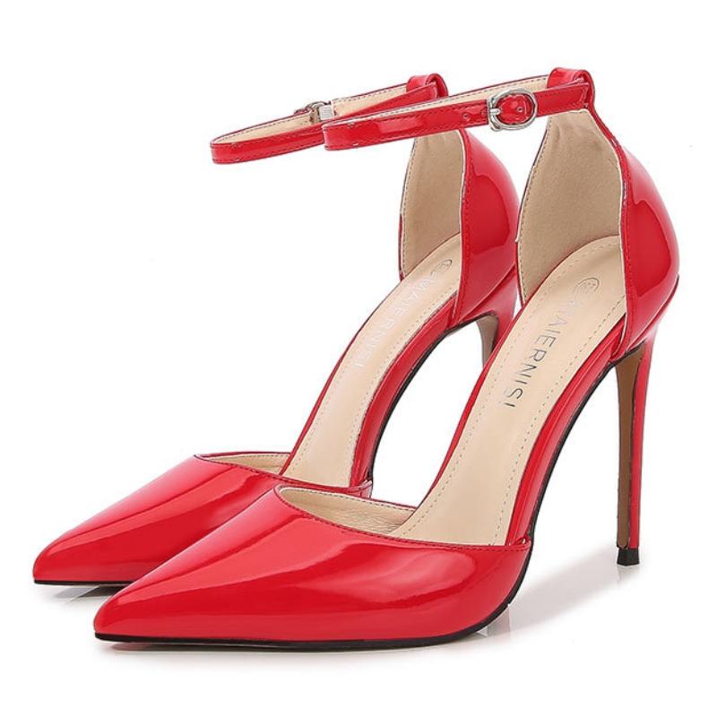 High Heels Pumps Fashion Red Black Heel D'Orsay Women Sandal Large Size 45 48 Spring Summer Office Party Shoes Female Hey Si Mey