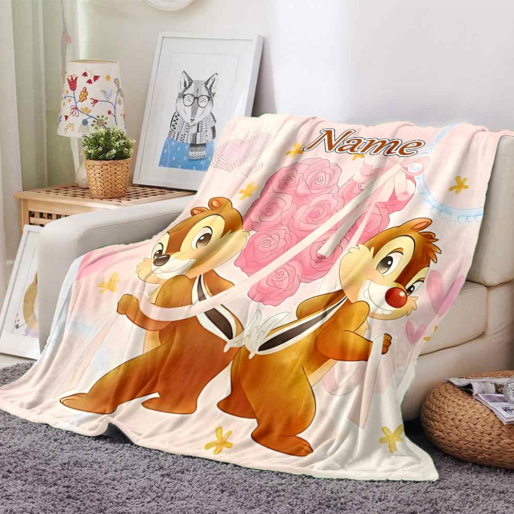 Coperta personalizzata con nome 'n' Dale Adventure per Divano e Letto, Coperta Peluche Accogliente e Morbida Super Morbida e Calda per Autunno e Inverno. 0908425