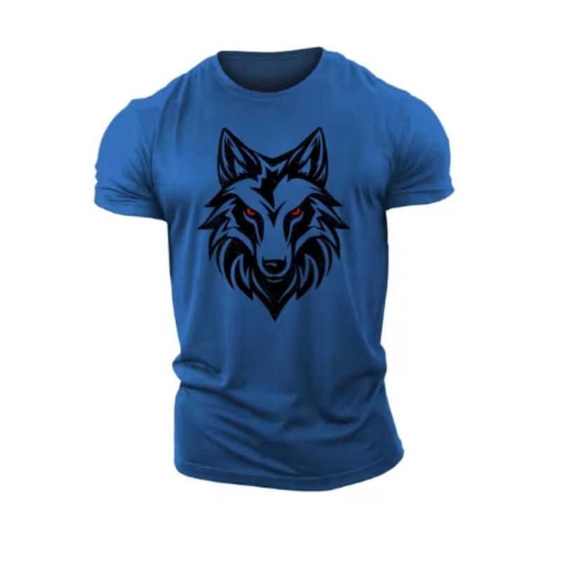 Funny 3D Wolf Pattern T Shirt For Men Summer Trend Sports Fitness Tee Fashion Oversized T-shirts Casual O-neck Short Sleeve Tops