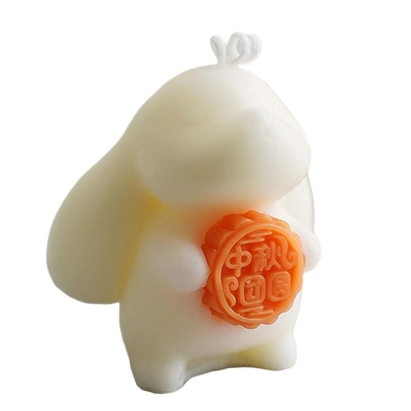 

Artistic Rabbit Shape Candle For Moon Festival Celebration Natural Plant Wax Formula Relaxing Flower Scent Home Decors