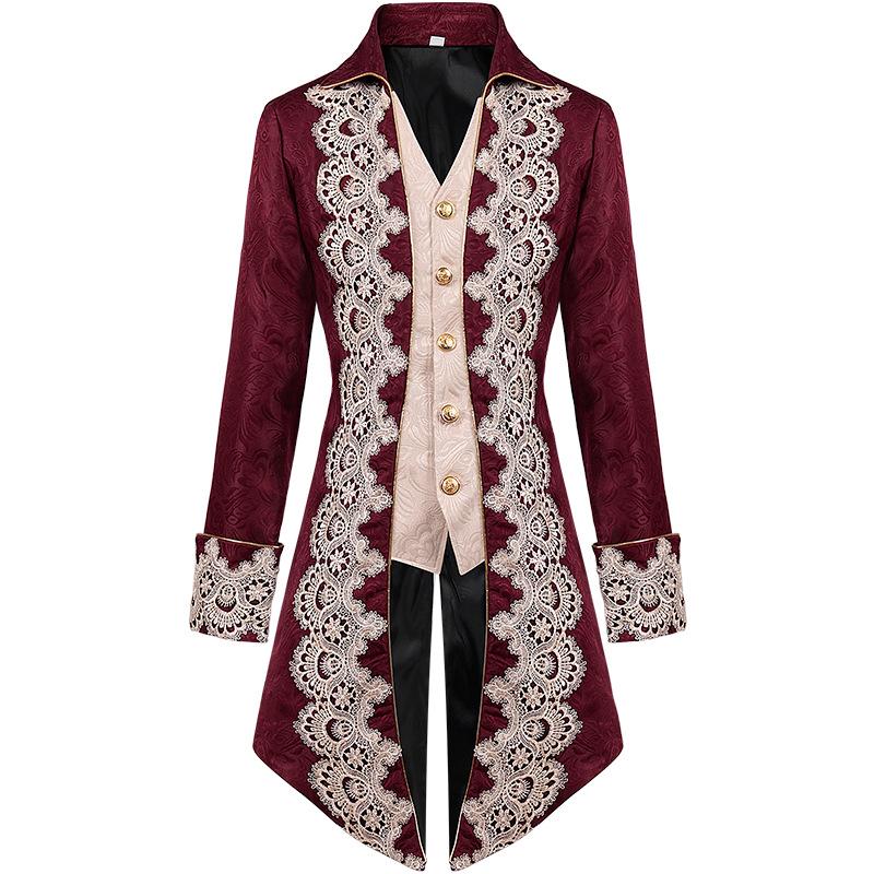 Men's Steampunk Gothic Victorian Lace Long Frock Coat (2024 Update)
