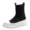 Fashion Casual High On Platform Shoes for Women Spring Autumn Ankle Boots Stylish Korean Designer Stretch Knitted Slip On Woman Footwear