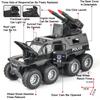 1:32 Scale Avtoros Shaman Sabertooth Armored Police Car Model Toys Metal Diecast Sound Light Doors Opened Pull Back Boys Gifts