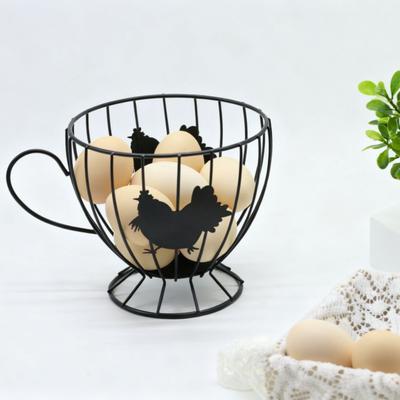 New Iron Egg Storage Basket Hollowed-out Large Capacity Coffee Capsule Holder Creative Storage Cup Home Decor