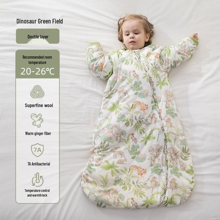 Wool & Ginger Baby Sleeping Bag: All-Season, Temperature-Control, Anti-Kick Quilt for Newborns