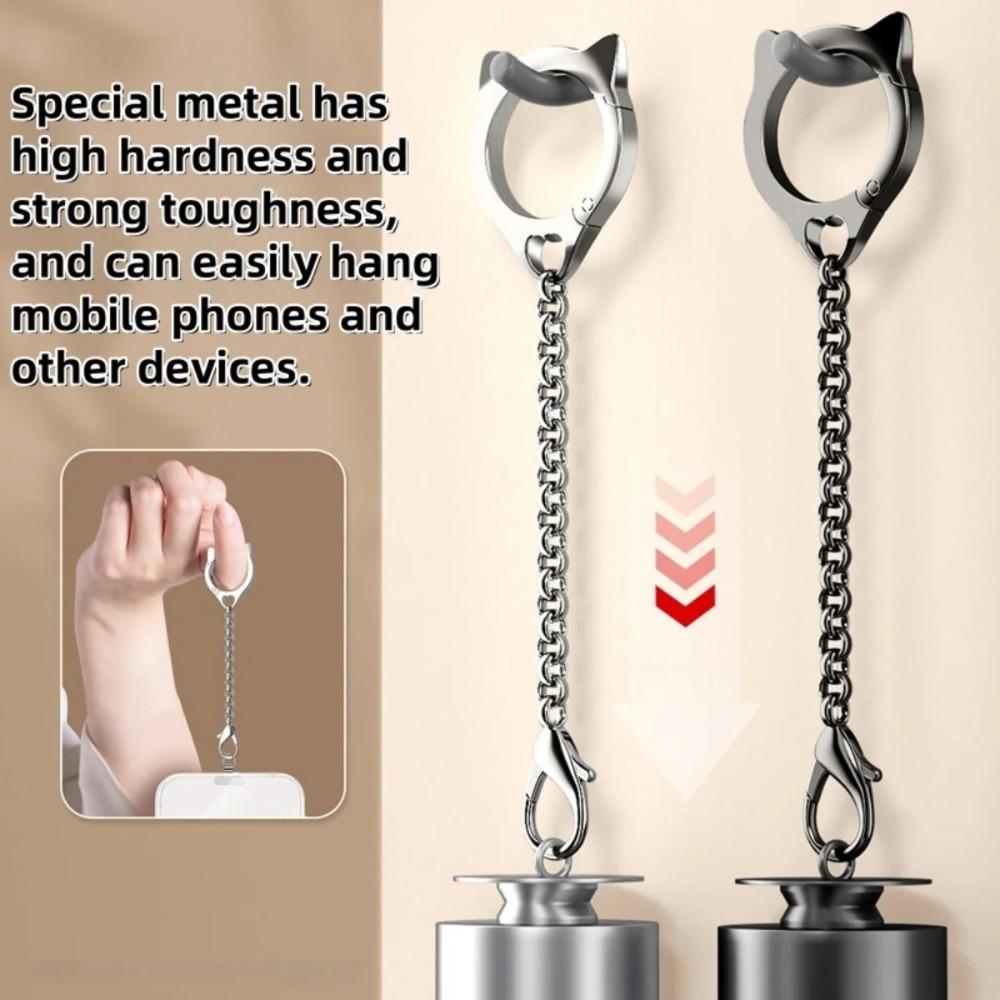 Alloy Phone Lanyard Cat Head Ring Buckle New Hand Chain