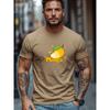 Cute Cartoon Mango Graphic Print Cotton Crew Neck Short Sleeve T-Shirt for Men