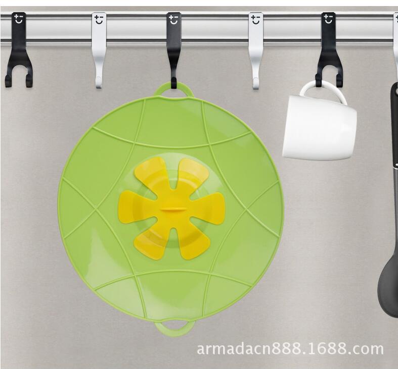 26CM Household Spill-proof Dust-proof Flap Lid Splash-proof Oil Silicone Overflow-proof Lid