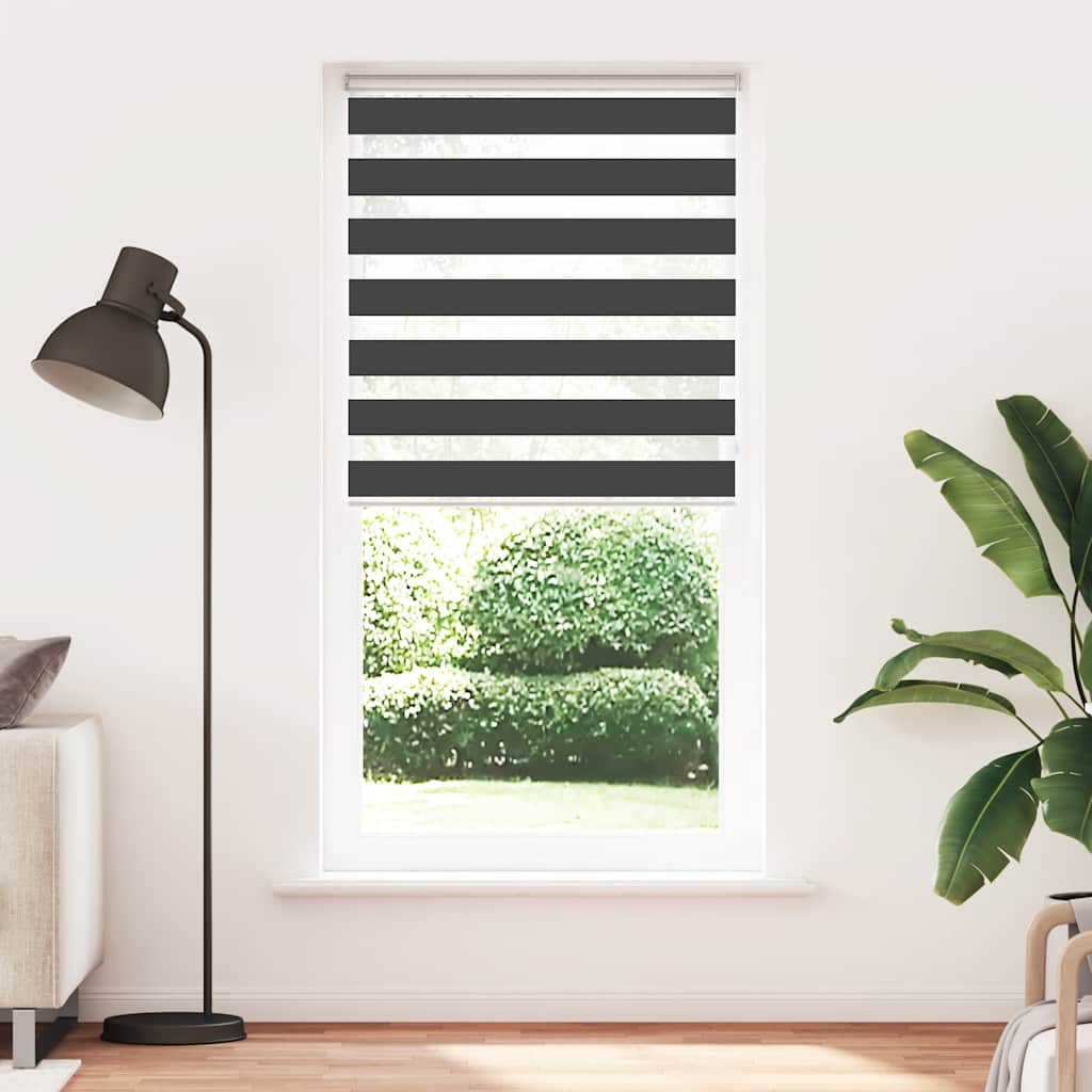 Zebra Roller Blind, Black, Fabric Width 100.9 Cm, Polyester