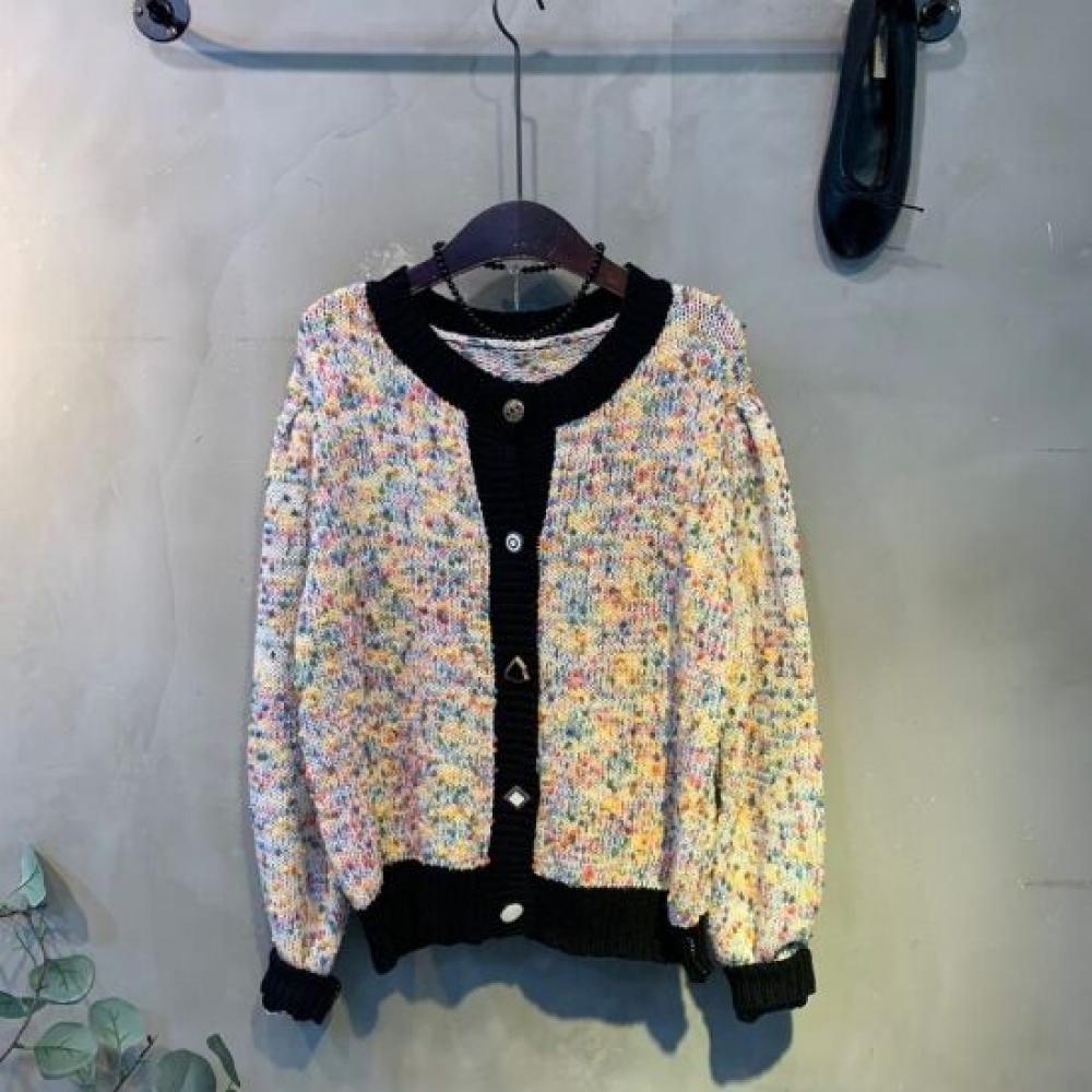 C S In The Room Moran Color popCorn Button poInt Ribbed Knit Cardigan 2Color