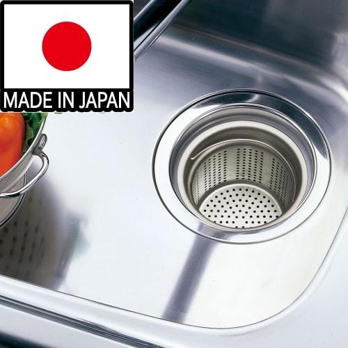 Belca Stainless Steel Sink Drain Trash Bin, Made in Japan, 135/145 Compatible, 14.4cm Diameter/13.4cm x 11.9cm Height, SP-226