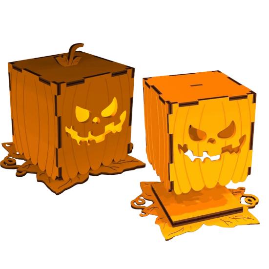 Halloweenská dýňová lampa Dřevěná dekorativní dýňová lucerna pro vnitřní venkovní krb na krbovou římsu Stolní dekorace