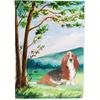 2D Flat - 2D Flat - 2D Flat, Large 2D Flat Garden Flag Featuring a Basset Hound, Suitable for Both Indoor And Outdoor Decoration. Measuring Between 12