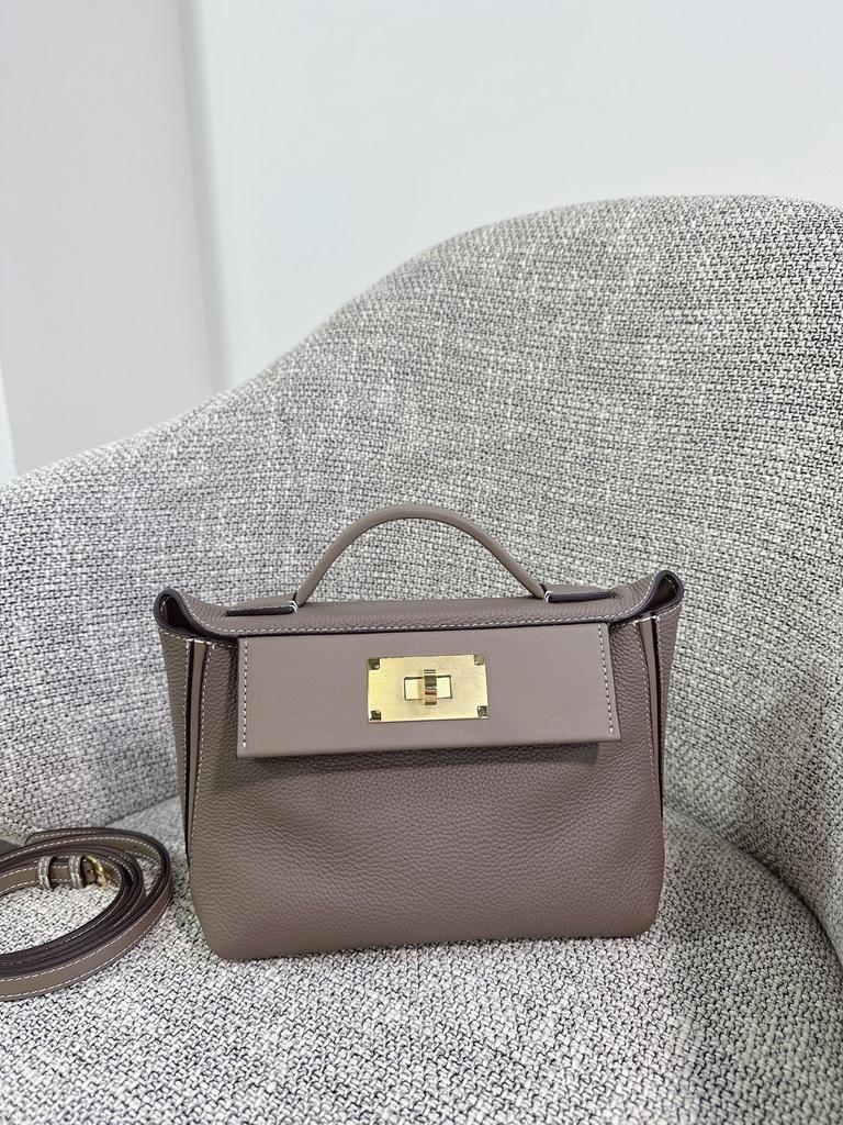 Togo cowhide 2424 bag lychee pattern shoulder bag hand bag high-end dumpling bag portable messenger bag female