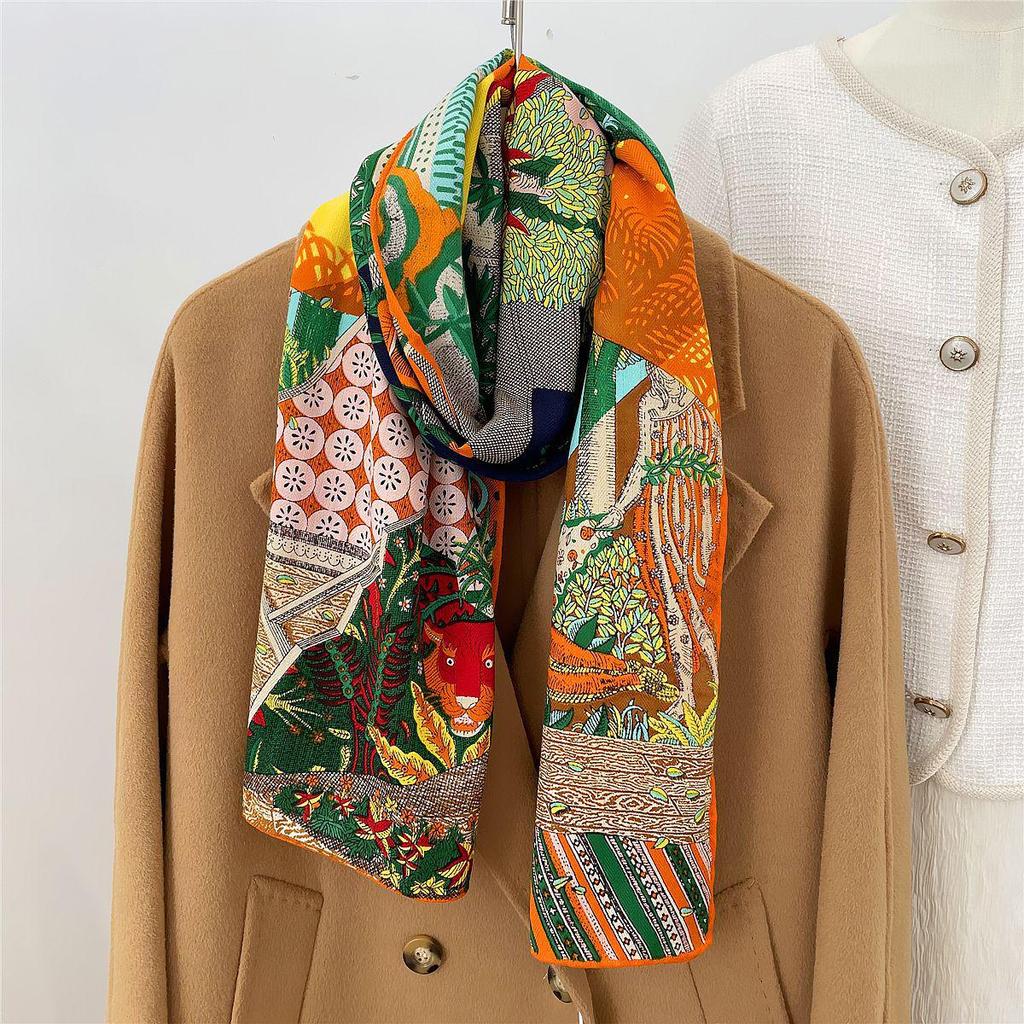 Herringbone Velvet Scarf: Winter, Versatile, Thickened, Hand-Rolled Edges, Small & Long