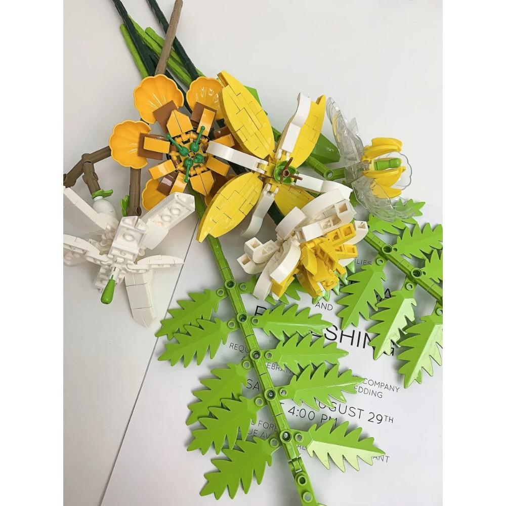 Flower Bouquet Building Blocks Kit Creative DIY Flowers Block Toys Set Gift for Kids Girls Friends Adults Beautiful Home Decor