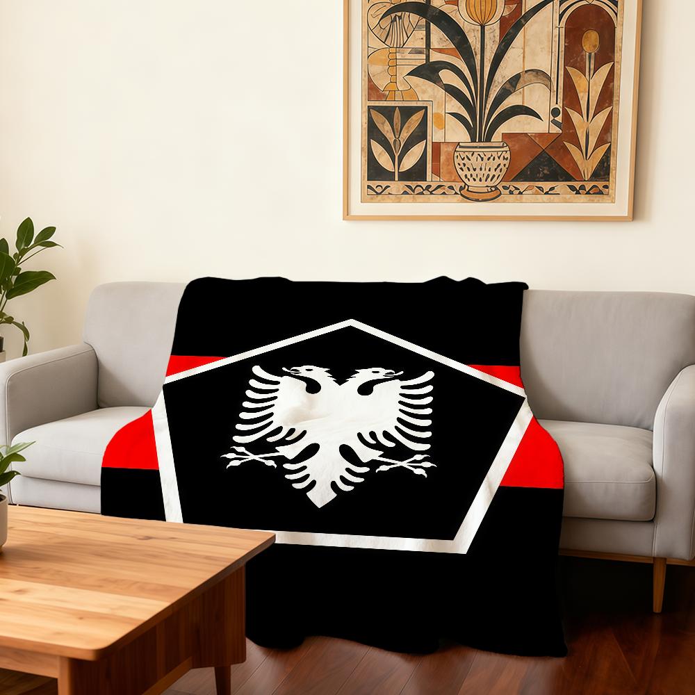 

A-Albania Flag Cool Blanket Super Warm Comfortable Plush Throw Blanket Child Home Sofa Bedroom Gift 30x40in
