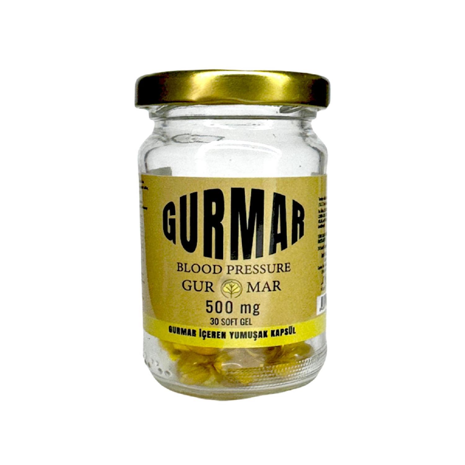 

Gurmar Capsule - 30 Capsules X 500 Mg Soft Capsule - Blood Pressure Gur Mar Mar