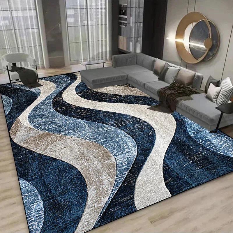 

Marble Swirl Rug & Carpet Non-Slip Mat for Living Room Bedroom Bay Window Navy Blue Brown Beige Durable Floor Rugs Home Carpets 50X80CM
