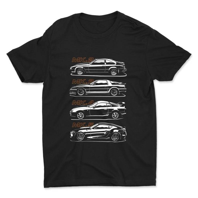 Футболка с историей Toyota | Supra MK2, MK3, MK4, MK5, JDM Рубашка, Подарок Для Авто G XXXL