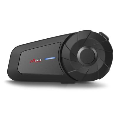 MAXTO MX1 Motorrad-Intercom-Headset, 2-Personen-Sprechanlage, bis zu 800 Meter, Stereo-Musik,