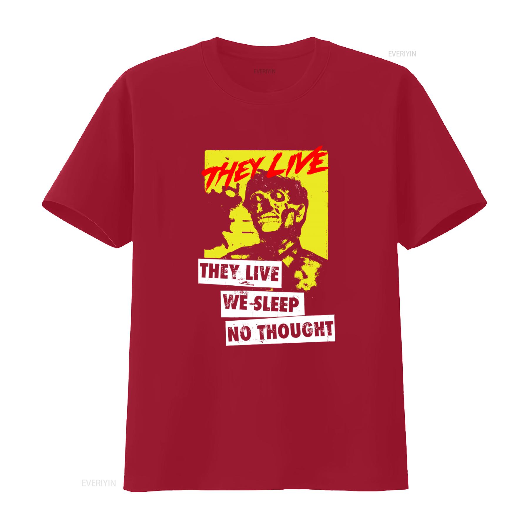 They Live Movie Inspired T Shirt We Sleep No Thought Design for Adults vintage Washed Unisex Stretched fashion S