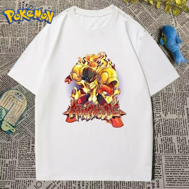 

Pokémon Surrounding Armarouge Cartoon Print Tshirt Mens and Womens Summer New Y2K Loose Casual Harajuku Shortsleeved Top S